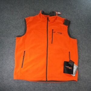 Sitka Vest Mens XL Stratus Windstopper Full Zip Mock Neck Orange Gore-Tex